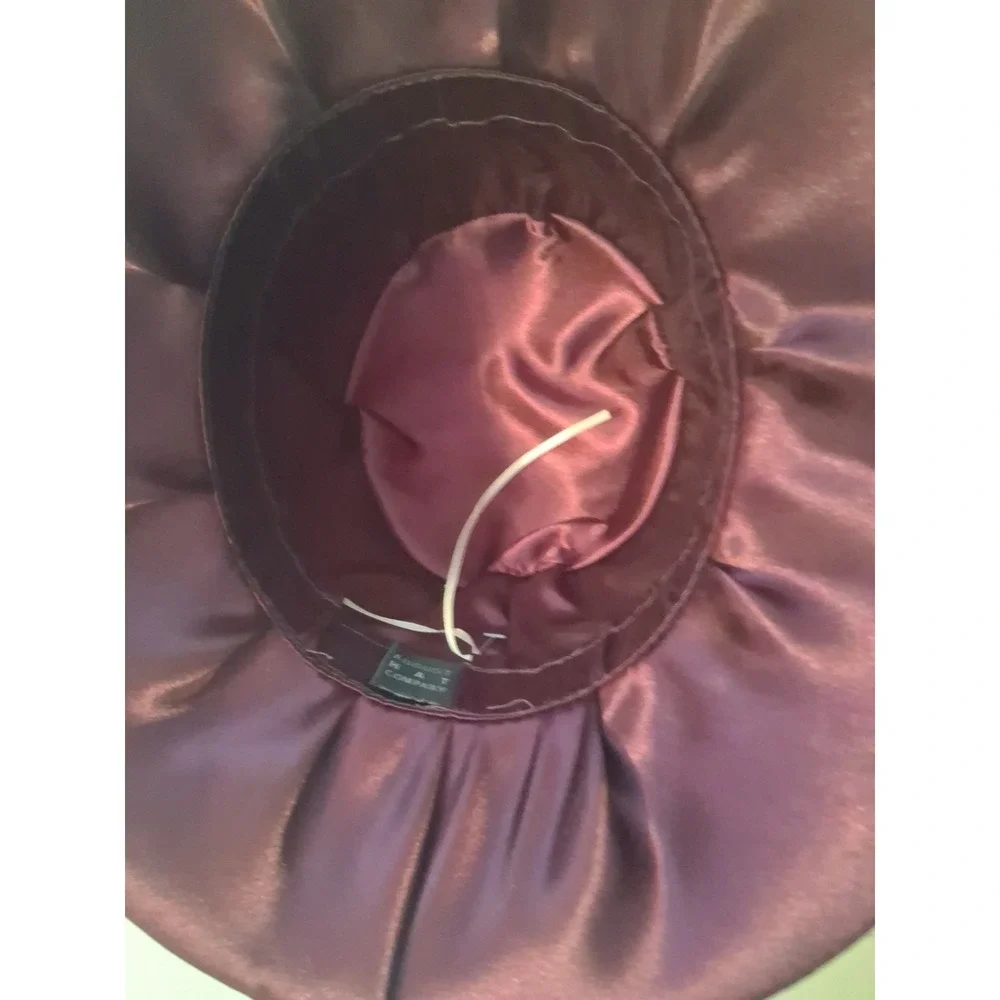 August Hat Co. Women's Burgundy Sheen Wedding Church Dress Hat with Flowers